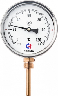 Термометр биметаллич. БТ-52.211(0-100С)G1/2.64.1,5, радиальный