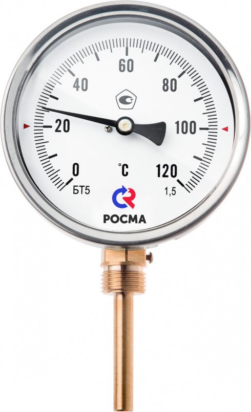 Термометр биметаллический БТ-52.211(0-120С)G1/2.46.1,5, радиальный